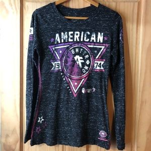 American Fighter Woman’s Long Sleeve Black Shirt
